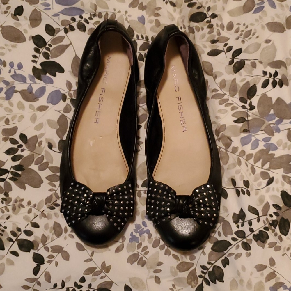 Marc Fisher Black Bow Ballet Flat
